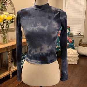 Tie dye mock neck top